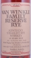 Preview: Van Winkle Family Reserve 13 Years No. E1010 Pappy van Winkles Private Stock Kentucky Straight Rye Whiskey 47.8%