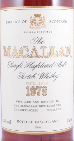 Macallan 1978 18 Years Sherry Wood Highland Single Malt Scotch Whisky 43,0%