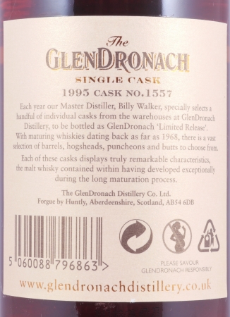 Glendronach 1995 18 Years Oloroso Sherry Butt No. 1557 Highland Single Malt Scotch Whisky Cask Strength 53,8%