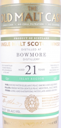 Bowmore 1996 21 Years Refill Hogshead No. HL14867 Hunter Laing Old Malt Cask Islay Single Malt Scotch Whisky 50.0%