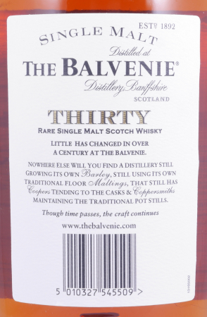 Balvenie Thirty 30 Years Release 2006 Bourbon Casks and Oloroso Sherry Butts Highland Single Malt Scotch Whisky 47.3%