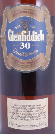 Glenfiddich 30 Years Release 2006 Speyside Pure Single Malt Scotch Whisky 40.0%