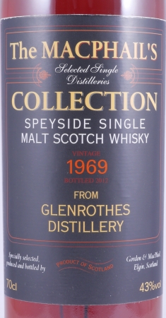 Glenrothes 1969 43 Years Gordon and MacPhail The MacPhails Collection Speyside Single Malt Scotch Whisky 43.0%