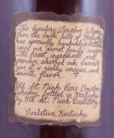 Very Olde St. Nick 18 Years Cask Lot No. A240 Rare Antique Handmade 115.3 Proof Red Wax Sealed Kentucky Straight Bourbon Whiskey 57,65%