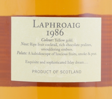 Laphroaig 1986 25 Years Bourbon Cask No. 2123 Individual Cask Bottling Islay Single Malt Scotch Whisky Cask Strength 60,6%