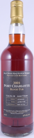 Bruichladdich 2001 Port Charlotte 7 Years Blood Tub Private Cask No. 38 Limited Release Islay Single Malt Scotch Whisky 46.0%