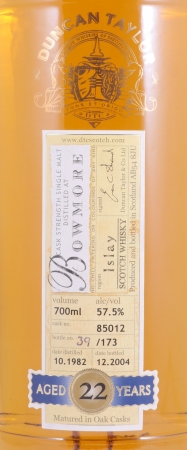 Bowmore 1982 22 Years Oak Cask No. 85012 Duncan Taylor Cask Strength Rare Auld Edition Islay Single Malt Scotch Whisky 57,5%