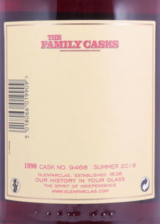 Glenfarclas 1990 28 Years The Family Casks First Fill Sherry Butt Cask No. 9468 Highland Single Malt Scotch Whisky 57,1%