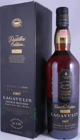 Lagavulin 1987 16 Years Distillers Edition 2003 Special Release lgv.4/491 Islay Single Malt Scotch Whisky 43.0%