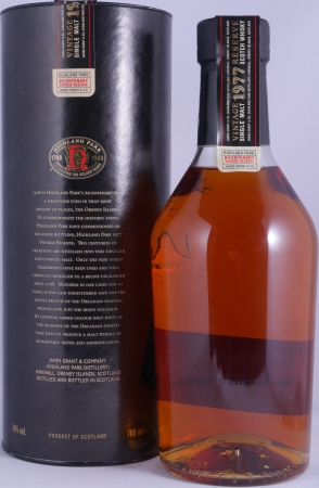 Highland Park Vintage 1977 21 Years Bicentenary Reserve Orkney Islands Single Malt Scotch Whisky 40.0%