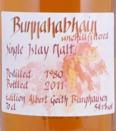 Bunnahabhain 1980 31 Years Bourbon Cask Signatory Vintage Selection Professor Walter Schobert Islay Single Malt Scotch Whisky 54.1%