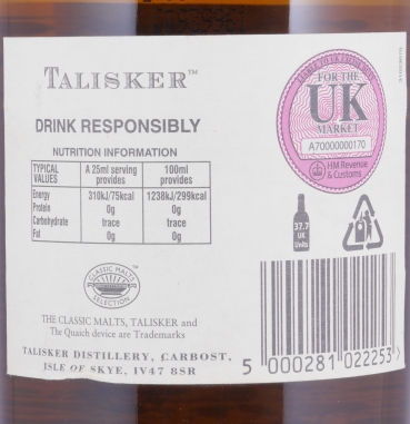 Talisker Distillery Only 2007 Limited Edition Special Vatting Isle of Skye Single Malt Scotch Whisky Cask Strength 53.9%