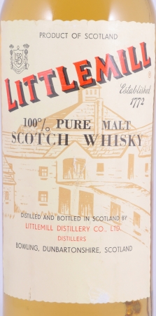 Littlemill 5 Years 100% Pure Malt Lowland Scotch Whisky Clear Glass Bottle 43,0%