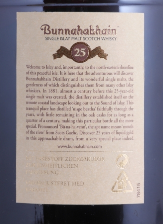 Bunnahabhain XXV 25 Years Release 2006 Limited Edition Islay Single Malt Scotch Whisky 43.0%