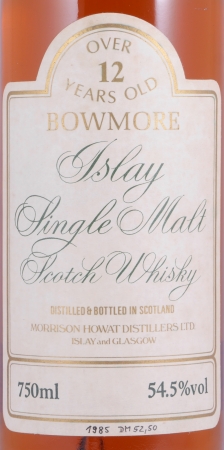 Bowmore Over 12 Years Old Morrison Howat Distillers Gold Screw Cap Islay Single Malt Scotch Whisky Cask Strength 54,5%