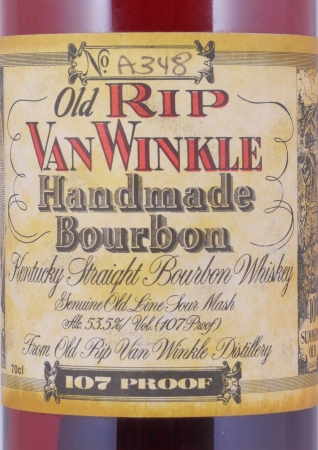 Old Rip Van Winkle 10 Years No. Bottle A348 Handmade Kentucky Straight Bourbon Whiskey 53,5%