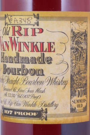 Old Rip Van Winkle 10 Years No. Bottle A348 Handmade Kentucky Straight Bourbon Whiskey 53,5%