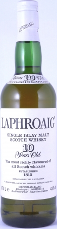 Laphroaig 10 Years Bourbon Casks Vintage 1980s Pre Warrant Islay Single Malt Scotch Whisky German Import 43,0%