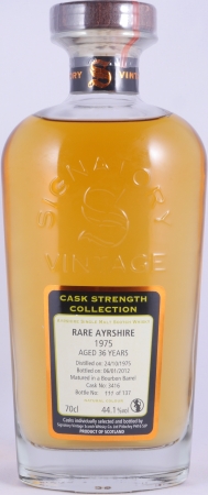 Ayrshire/Ladyburn 1975 36 Years Bourbon Barrel No. 3416 Signatory Vintage Lowland Single Malt Scotch Whisky 44.1%