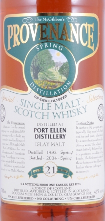 Port Ellen 1982 Over 21 Years Sherry Cask No. DMG 319 The McGibbons Provenance Special Selection Islay Single Malt Scotch Whisky 46.0%