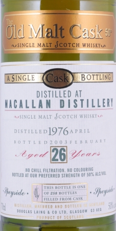 Macallan 1976 26 Years Oak Cask Douglas Laing Old Malt Cask Single Cask Bottling Highland Single Malt Scotch Whisky 50,0%