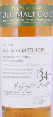 Dailuaine 1973 34 Years Refill Hogshead Cask No. DL 3976 Douglas Laing OMC Speyside Single Malt Scotch Whisky 50,0%