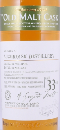 Auchroisk 1975 33 Years Bourbon Finished Barrel Cask DL 4277 Douglas Laing Old Malt Cask Speyside Single Malt Scotch Whisky 47,2%