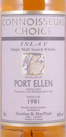 Port Ellen 1981 19 Years Gordon and MacPhail Connoisseurs Choice Islay Single Malt Scotch Whisky 40.0%