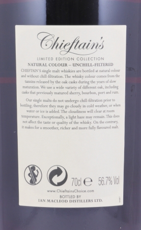 The Cigar Malt 1997 20 Years Oloroso Sherry Butt Cask No. 5252 Chieftains Choice Speyside Single Malt Scotch Whisky 56.7%