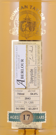 Aberlour 1993 17 Years Oak Cask No. 2843 Duncan Taylor Cask Strength Rare Auld Edition Speyside Single Malt Scotch Whisky 54,4%