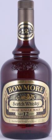 Bowmore 12 Years Gold Label Brown Dumpy Bottle Islay Pure Single Malt Scotch Whisky Morrisons Bowmore 43,0% 1,0 Liter