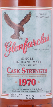 Glenfarclas 1970 26 Years Sherry Cask No. 2015 The Spirit of Independence Eagle Label Highland Single Malt Scotch Whisky 53,2%