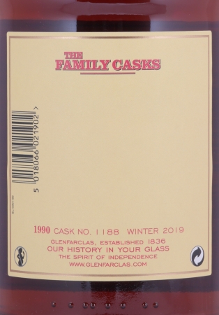 Glenfarclas 1990 29 Years The Family Casks Sherry Hogshead Cask No. 1188 Highland Single Malt Scotch Whisky 53,1%