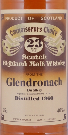 Glendronach 1960 23 Years Gordon und MacPhail Connoisseurs Choice Brown Label Highland Single Malt Scotch Whisky 40,0%
