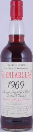 Glenfarclas 1969 34 Years Sherry Cask No. 2899 Old Stock Reserve Vintage Selection Highland Single Malt Scotch Whisky 44.1%