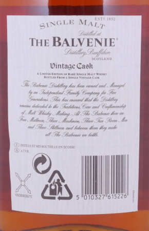 Balvenie Vintage Cask 1968 32 Years Oak Cask No. 7295 Highland Single Malt Scotch Whisky 50.8%