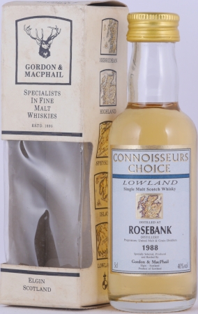 Rosebank 1988 8 Years Gordon und MacPhail Connoisseurs Choice Miniatur Lowland Single Malt Scotch Whisky 40,0%