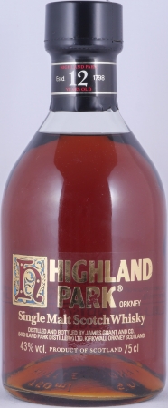 Highland Park 12 Years Ornamental H Screen Printed Label Label Orkney Islands Single Malt Scotch Whisky 43.0%