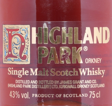 Highland Park 12 Years Ornamental H Screen Printed Label Orkney Islands Single Malt Scotch Whisky 43.0%