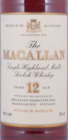 Macallan 12 Years Sherry Wood Golden Screw Cap Highland Single Malt Scotch Whisky 43.0%