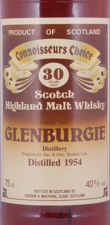 Glenburgie 1954 30 Years Gordon und MacPhail Connoisseurs Choice Brown Label Highland Single Malt Scotch Whisky 40,0%