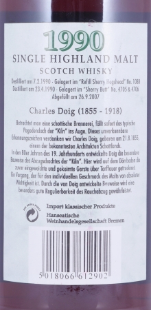 Glenfarclas 1990 17 Years Sherry Casks Nos. 1088, 4705 / 4706 Edition No. 12 Charles Doig Highland Single Malt Scotch Whisky 46.0%