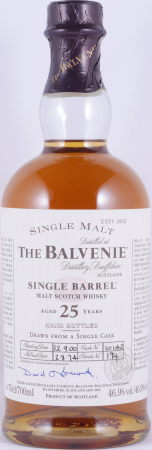 Balvenie 1974 25 Years Single Barrel Oak Cask No. 10142 Highland Single Malt Scotch Whisky 46.9%