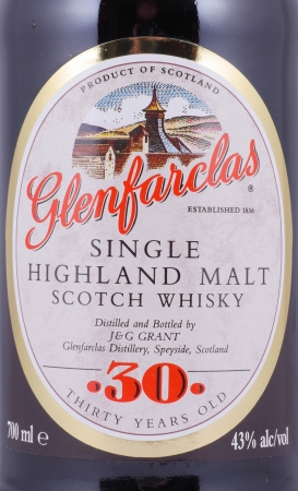 Glenfarclas 30 Years Golden 30 White Letter Limited Edition Highland Single Malt Scotch Whisky 43,0%