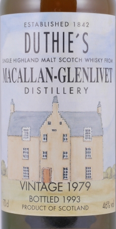 Macallan-Glenlivet 1979 14 Years Oak Cask R. W. Duthie Highland Single Malt Scotch Whisky 46,0%