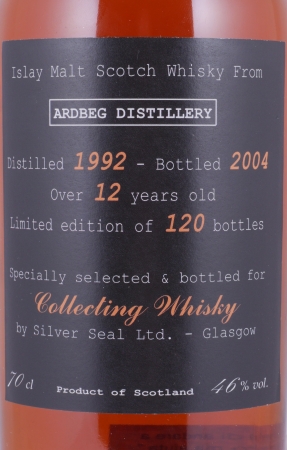 Ardbeg 1992 Over 12 Years Old Sherry Cask Silver Seal Collecting Whisky Islay Single Malt Scotch Whisky 46,0%