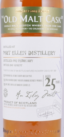 Port Ellen 1982 25 Years Sherry Butt Cask DL 3639 Douglas Laing Old Malt Cask Islay Single Malt Scotch Whisky 50,0%