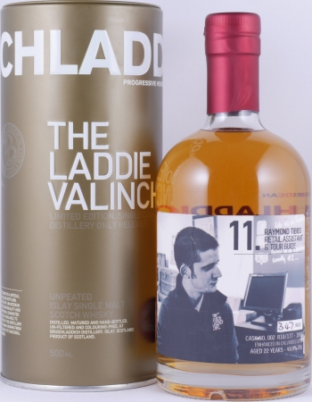 Bruichladdich 1992 22 Years Bourbon/Calvados Cask No. 002 R10/177 The Laddie Crew Valinch 11 Raymond Tibbs Islay Single Malt Scotch Whisky 49,9%