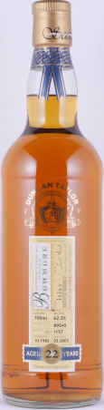 Bowmore 1982 22 Years Sherry Cask No. 89545 Duncan Taylor Cask Strength Rare Auld Islay Single Malt Scotch Whisky 62,2%