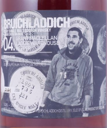 Bruichladdich 1990 24 Years Bourbon/French Oak Cask No. R08/101 No. 20 Laddie Crew Valinch 04 Grant Maclellan Islay Single Malt Scotch Whisky 52,3%